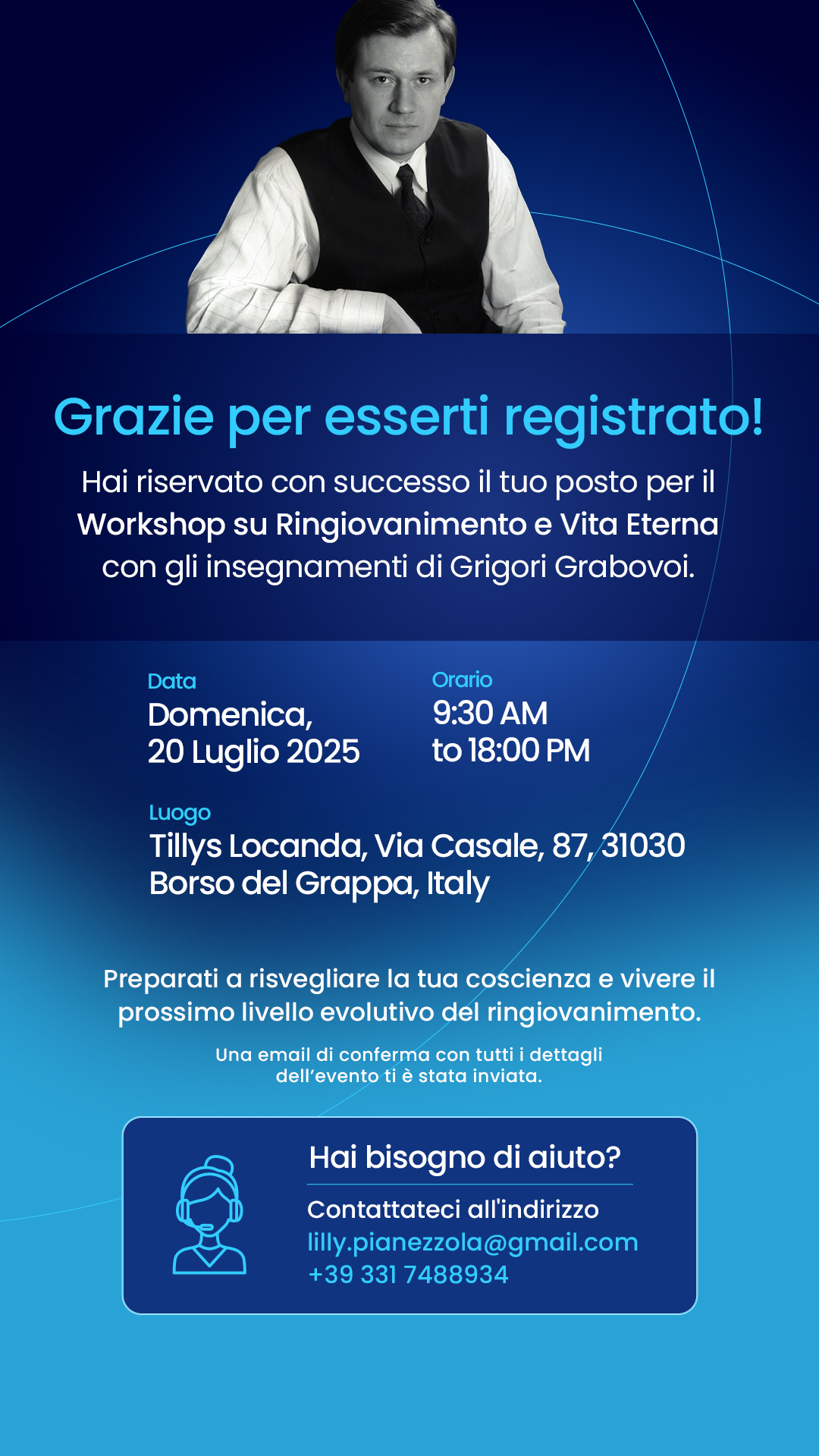 Grazie Evento di ringiovanimento e vita eterna Borsodelgrappa