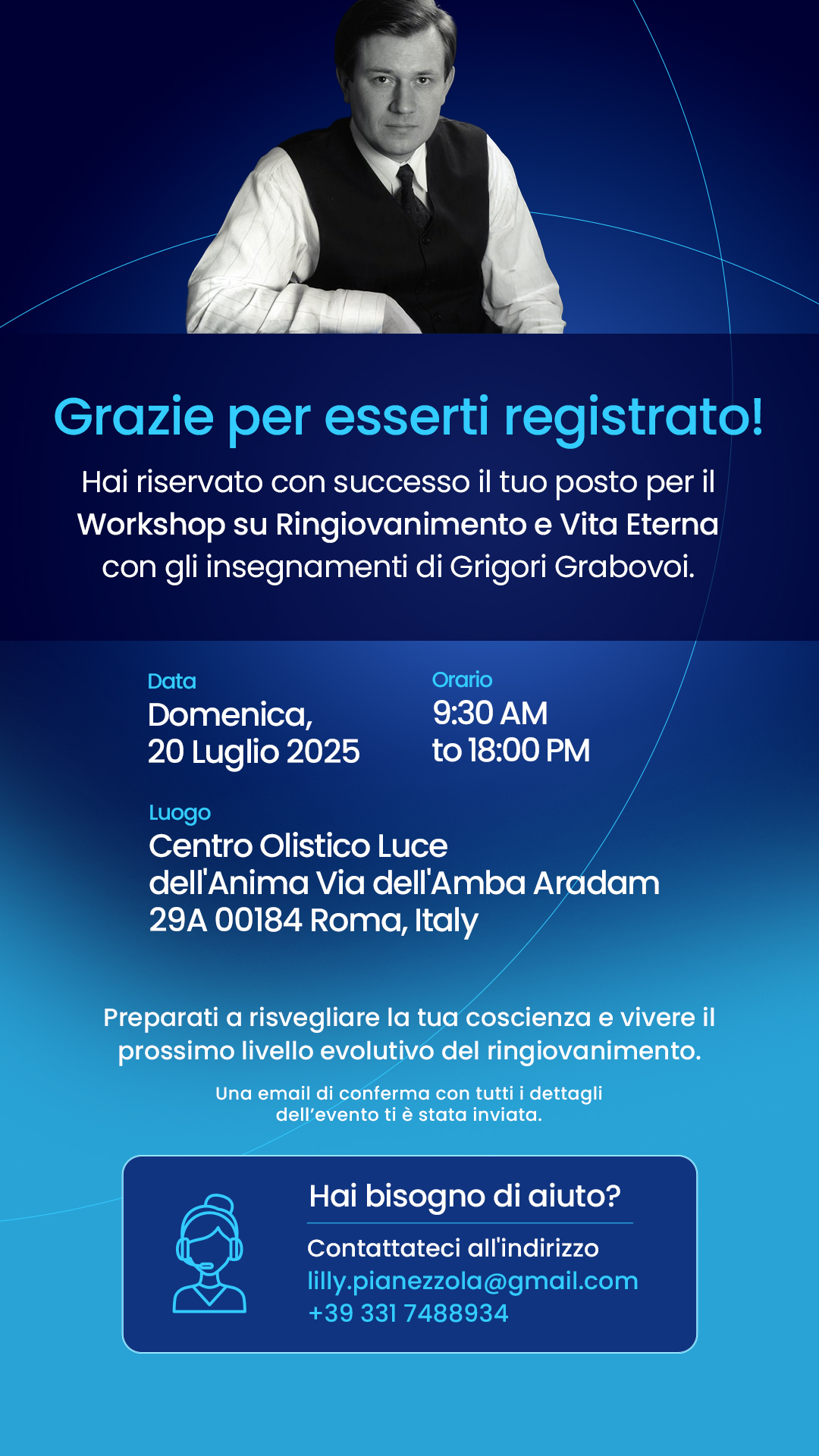 Grazie Evento di ringiovanimento e vita eterna Rome