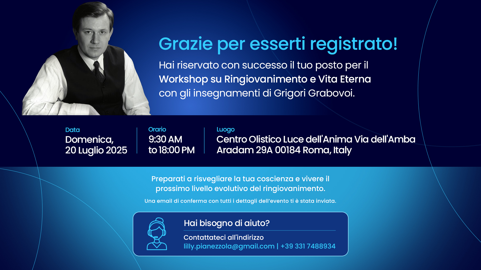 Grazie Evento di ringiovanimento e vita eterna Rome